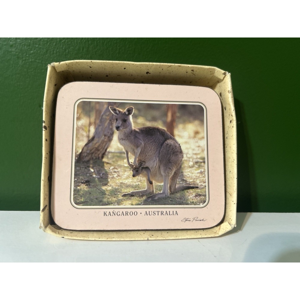 Vintage 1993 Steve Parish Australian Collection Coasters Set of 4 Wildlife Art